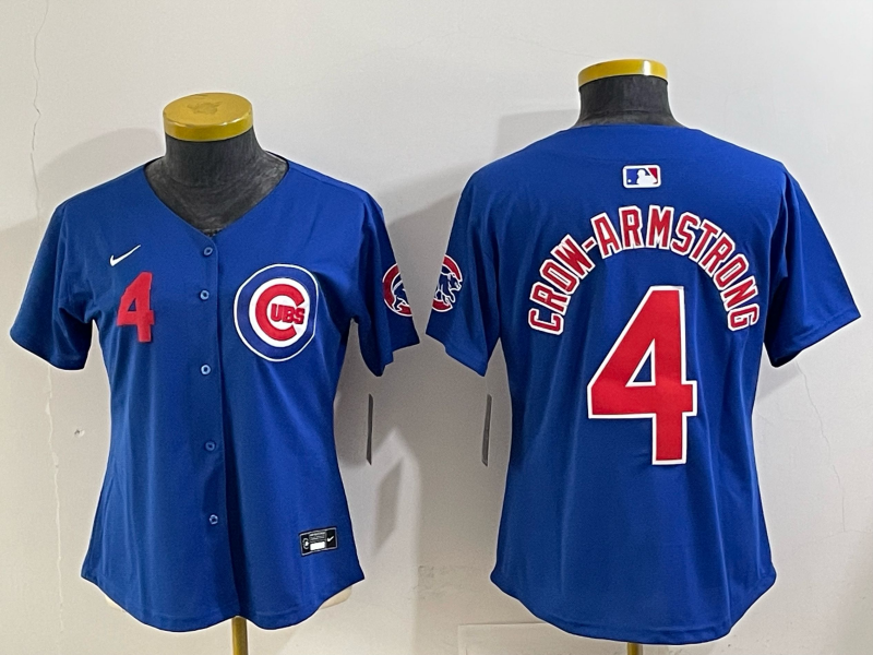 Youth Chicago Cubs #4 Crow-Armstrong Blue Nike MLB 2025 Jersey 008